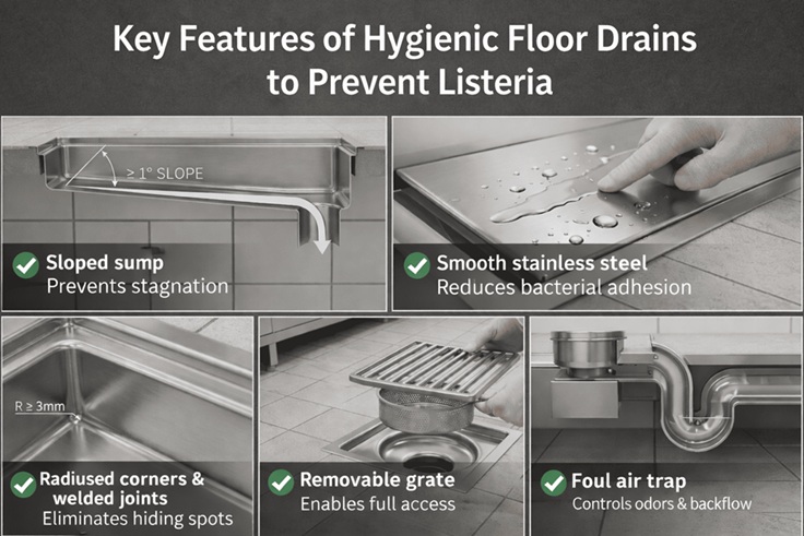 Choosing the right drain design for improved food safety in food processing facilities